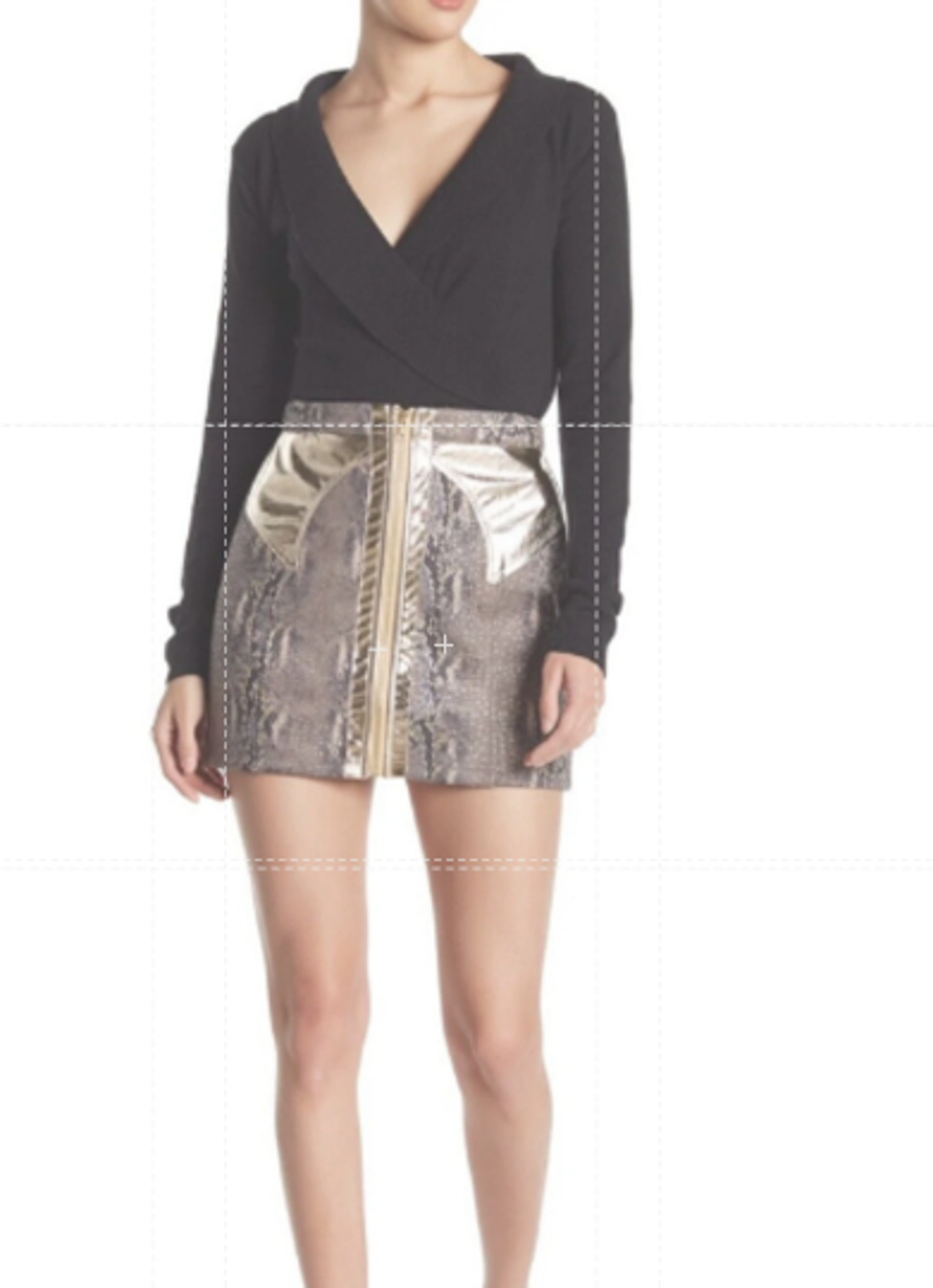 Wild Honey Skirt Women's SZ S Snake Print Metallic Gold Faux Leather Mini Lined